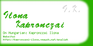 ilona kapronczai business card